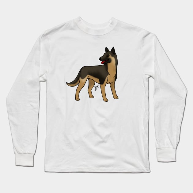 Dog - Belgian Malinois - Bi-Color Black and Tan Long Sleeve T-Shirt by Jen's Dogs Custom Gifts and Designs